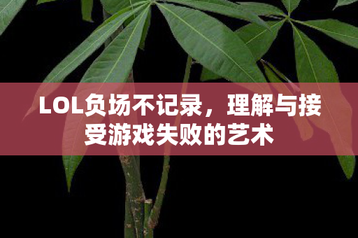 LOL负场不记录，理解与接受游戏失败的艺术