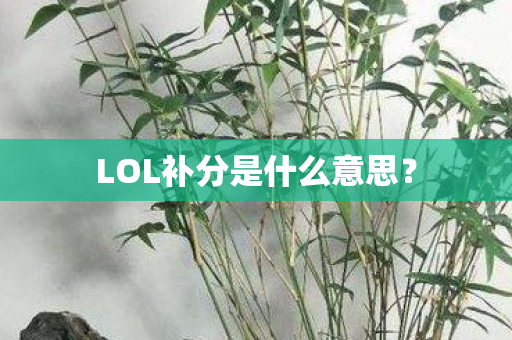 LOL补分是什么意思？