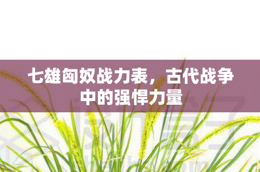 七雄匈奴战力表，古代战争中的强悍力量