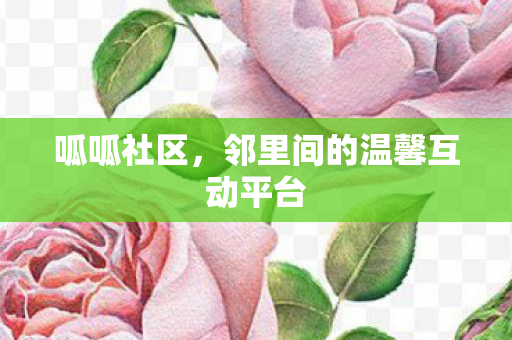 呱呱社区，邻里间的温馨互动平台