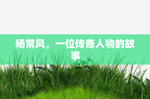 杨常风,一位传奇人物的故事 杨常风,一位传奇人物的故事