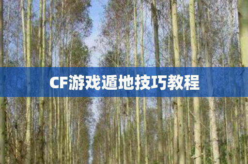 CF游戏遁地技巧教程