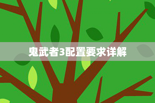 鬼武者3配置要求详解