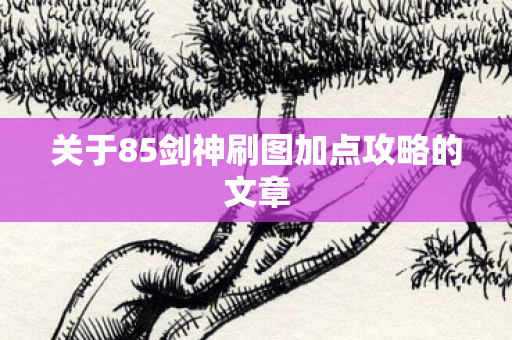 关于85剑神刷图加点攻略的文章