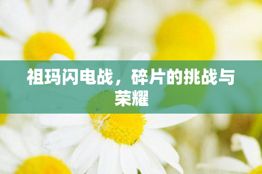 祖玛闪电战,碎片的挑战与荣耀 祖玛闪电战,碎片的挑战与荣耀