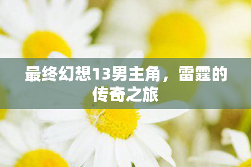最终幻想13男主角，雷霆的传奇之旅