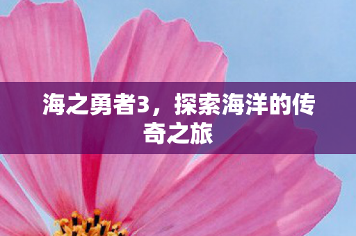 海之勇者3，探索海洋的传奇之旅