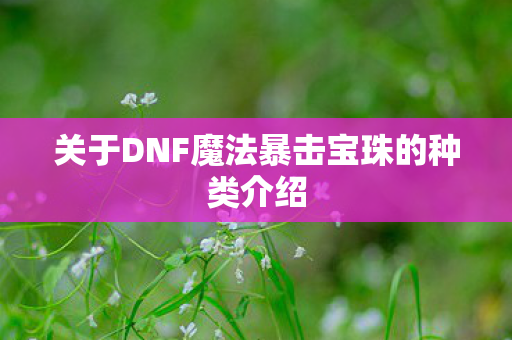 关于DNF魔法暴击宝珠的种类介绍 关于DNF魔法暴击宝珠的种类介绍