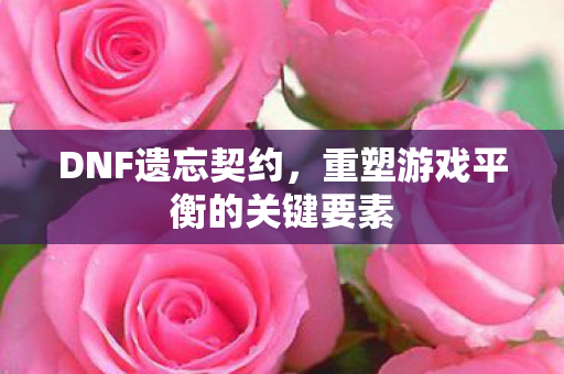 DNF遗忘契约,重塑游戏平衡的关键要素 DNF遗忘契约,重塑游戏平衡的关键要素
