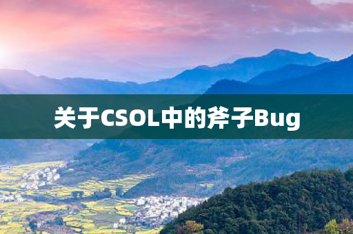 关于CSOL中的斧子Bug 关于CSOL中的斧子Bug