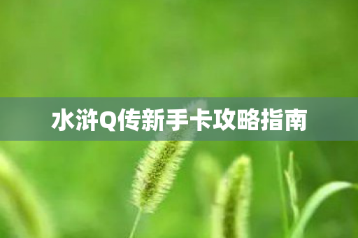 水浒Q传新手卡攻略指南