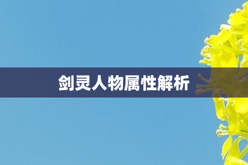 剑灵人物属性解析