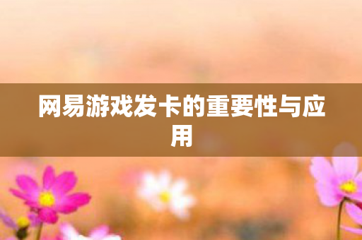 网易游戏发卡的重要性与应用