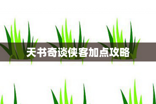天书奇谈侠客加点攻略 天书奇谈侠客加点攻略