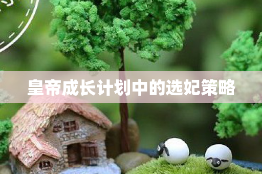 皇帝成长计划中的选妃策略