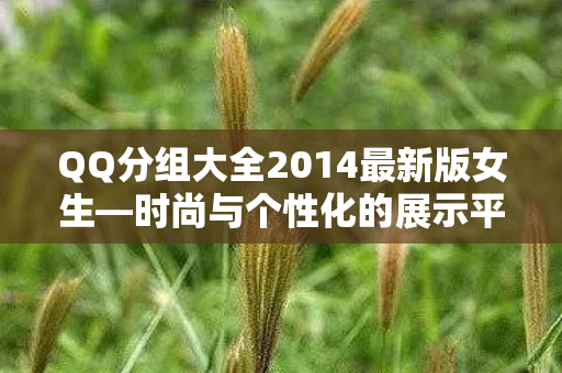 QQ分组大全2014最新版女生—时尚与个性化的展示平台