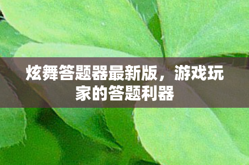 炫舞答题器最新版，游戏玩家的答题利器