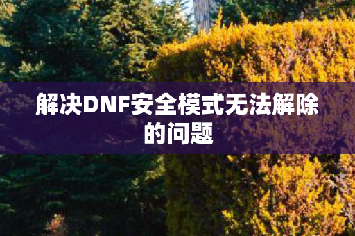 解决DNF安全模式无法解除的问题