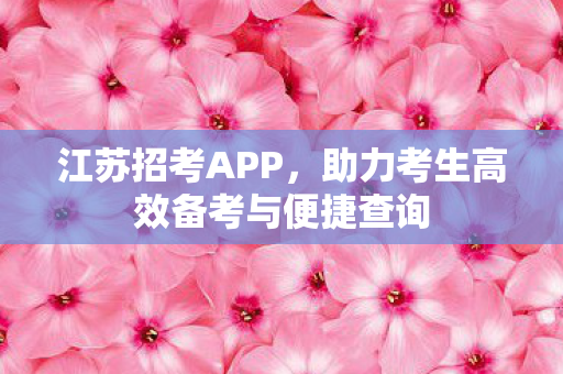 江苏招考APP,助力考生高效备考与便捷查询 江苏招考APP,助力考生高效备考与便捷查询