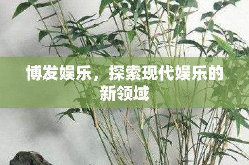 博发娱乐，探索现代娱乐的新领域