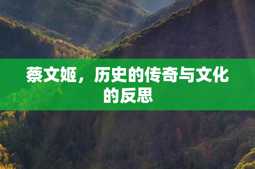 蔡文姬,历史的传奇与文化的反思 蔡文姬,历史的传奇与文化的反思