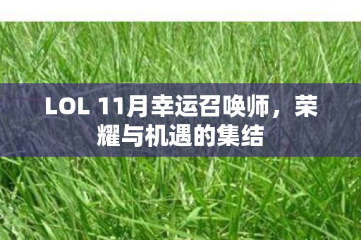 LOL 11月幸运召唤师，荣耀与机遇的集结