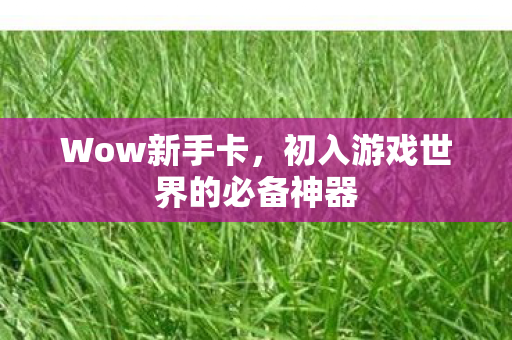 Wow新手卡，初入游戏世界的必备神器