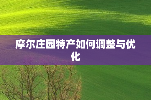 摩尔庄园特产如何调整与优化