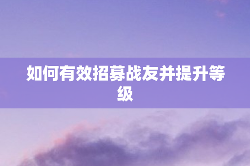 如何有效招募战友并提升等级