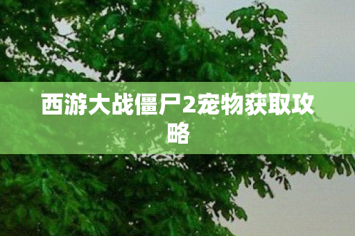 西游大战僵尸2宠物获取攻略 西游大战僵尸2宠物获取攻略