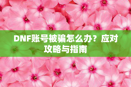 DNF账号被骗怎么办？应对攻略与指南