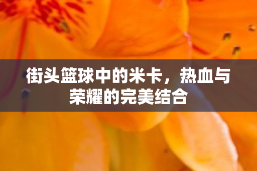 街头篮球中的米卡，热血与荣耀的完美结合