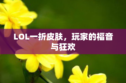 LOL一折皮肤，玩家的福音与狂欢