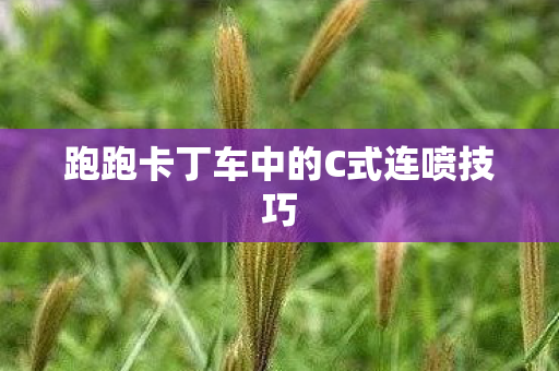 跑跑卡丁车中的C式连喷技巧