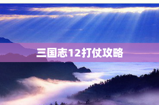 三国志12打仗攻略