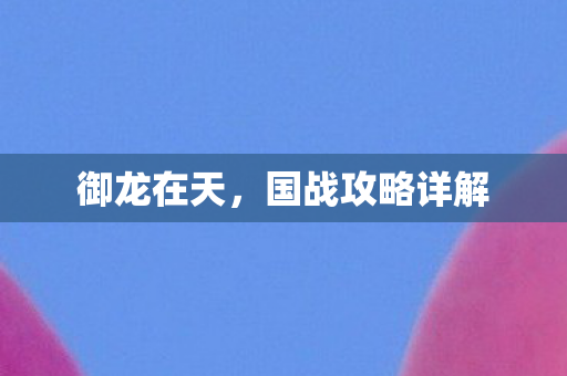 御龙在天,国战攻略详解 御龙在天,国战攻略详解