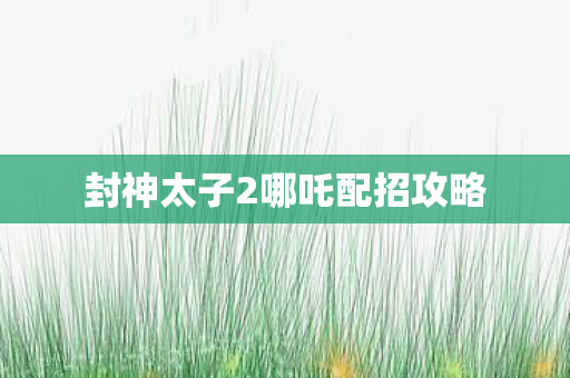 封神太子2哪吒配招攻略 封神太子2哪吒配招攻略