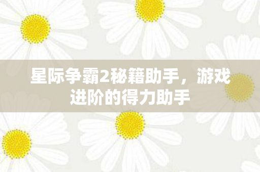 星际争霸2秘籍助手，游戏进阶的得力助手