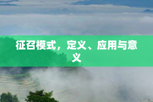 征召模式，定义、应用与意义