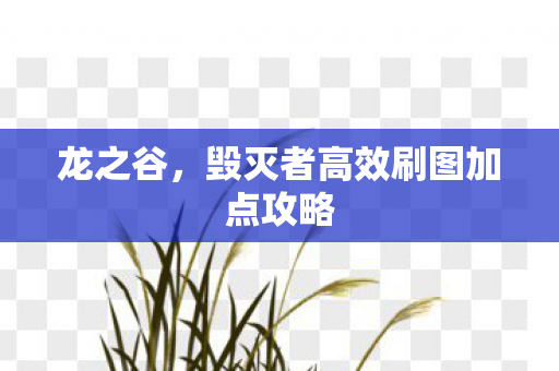 龙之谷，毁灭者高效刷图加点攻略