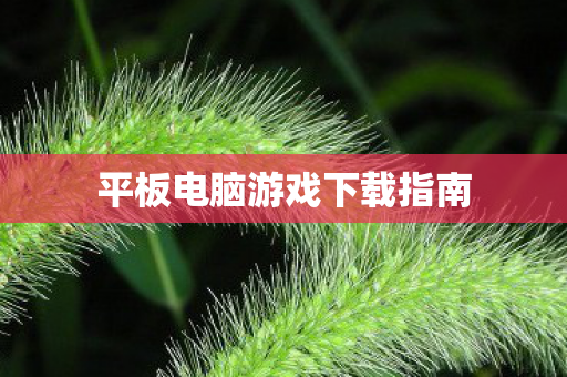 平板电脑游戏下载指南