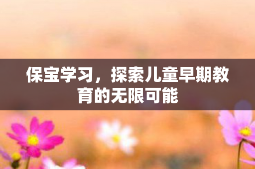 保宝学习，探索儿童早期教育的无限可能