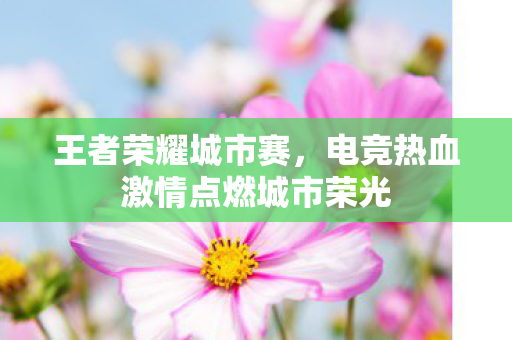 王者荣耀城市赛，电竞热血激情点燃城市荣光