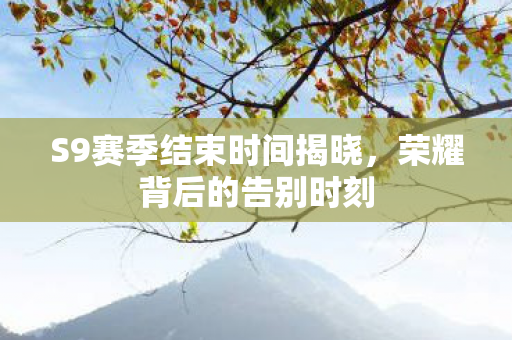 S9赛季结束时间揭晓，荣耀背后的告别时刻