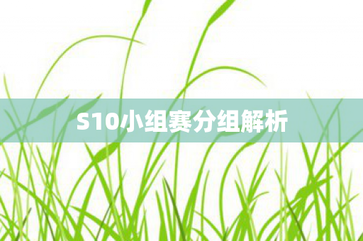 S10小组赛分组解析