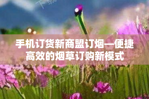 手机订货新商盟订烟—便捷高效的烟草订购新模式