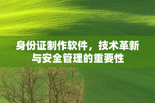 身份证制作软件，技术革新与安全管理的重要性