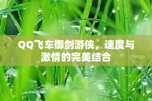 QQ飞车御剑游侠，速度与激情的完美结合