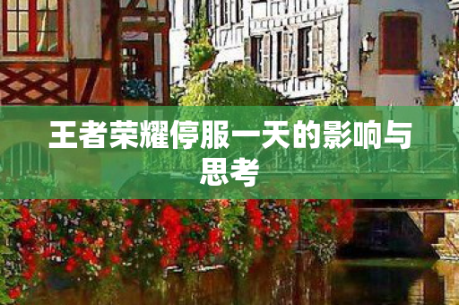 王者荣耀停服一天的影响与思考