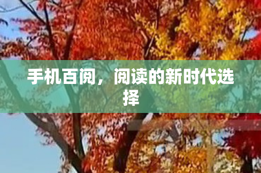 手机百阅，阅读的新时代选择
